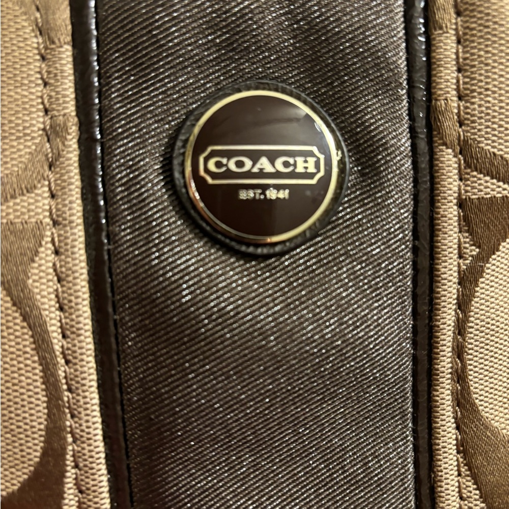 Coach Signature Jacquard Fabric With Stripe Brown… - image 2